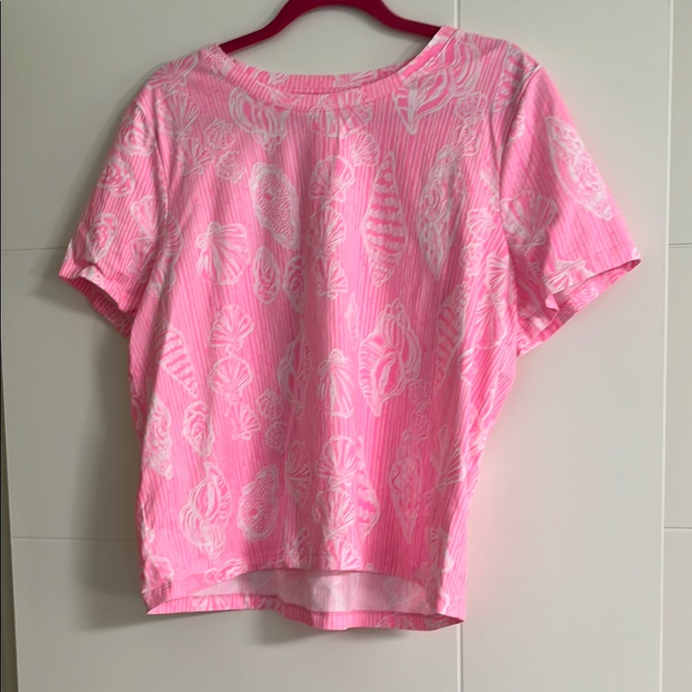 Pink Seashell Print Women's Lilly Pulitzer Top